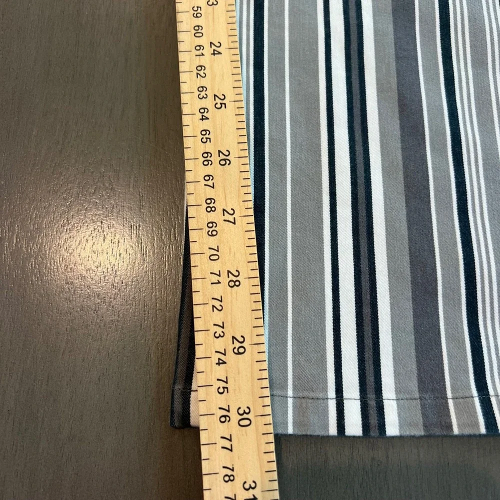 Caslon Women Grey White Black Striped Straight Leg Trousers Pants‎ Sz 8 Retro